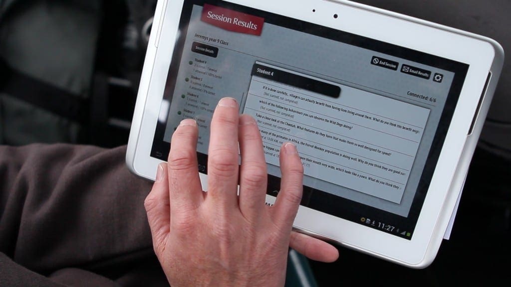 OpenMi application session results displayed on a tablet