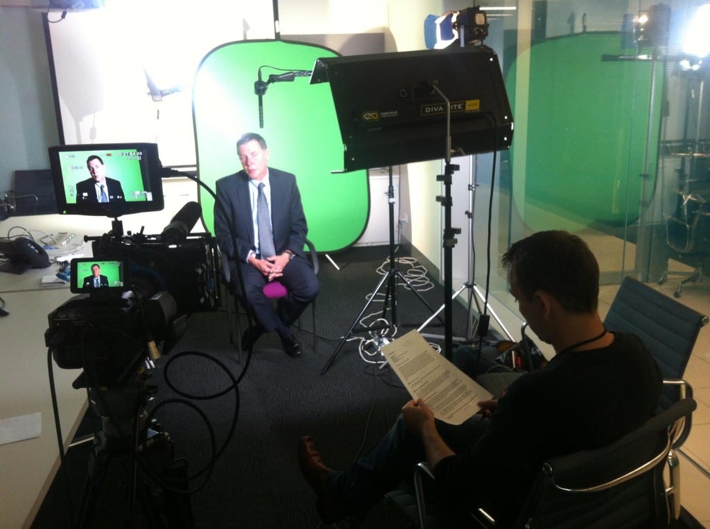 This clients production strategy included using a green screen
