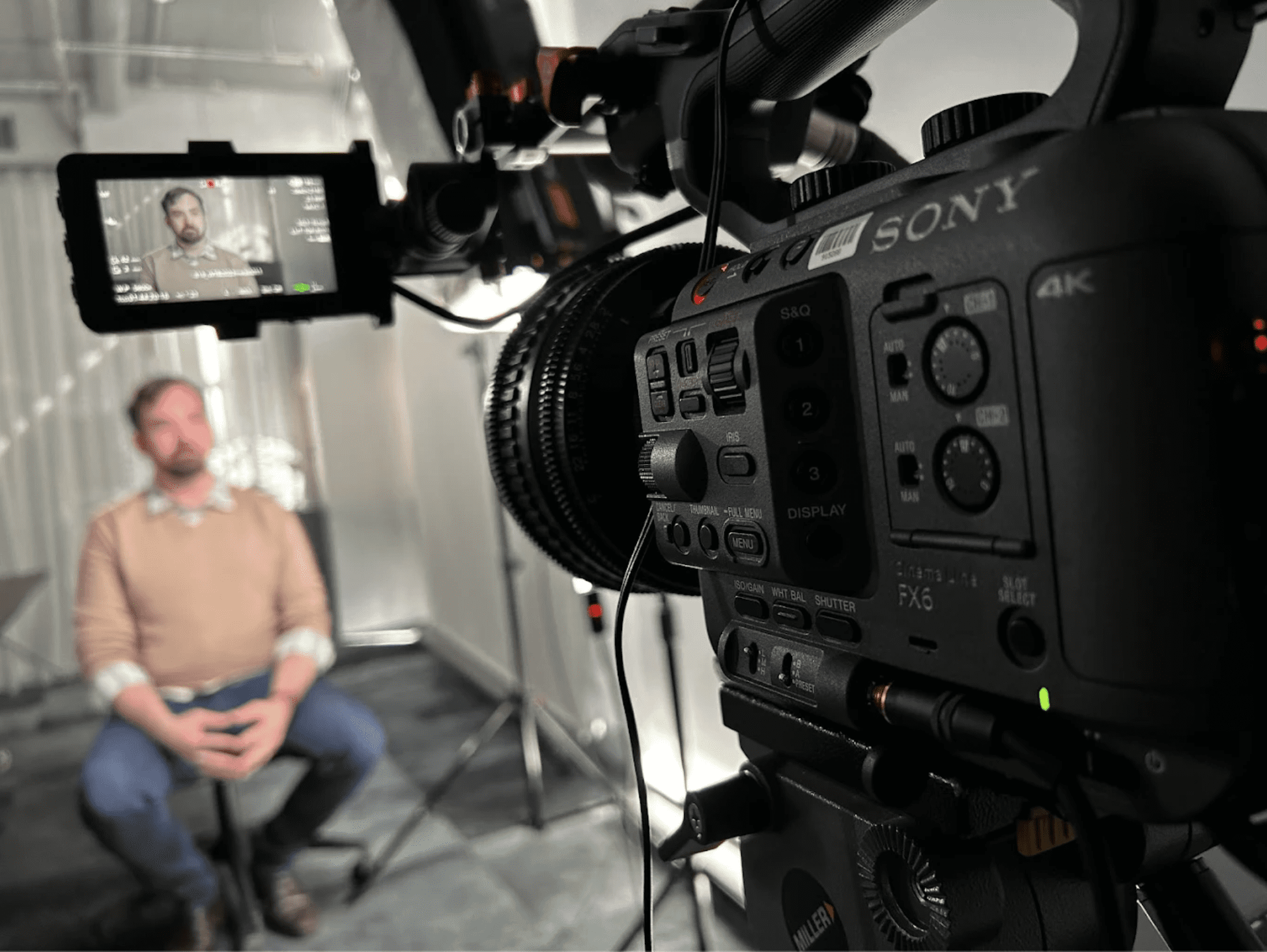 Sony FX6 camera on a Dream Engine corporate interview shoot