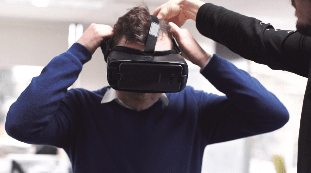 Person wearing VR