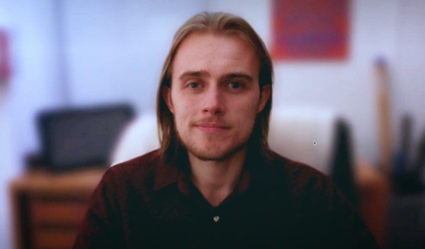 Participant framed for a remote video recording