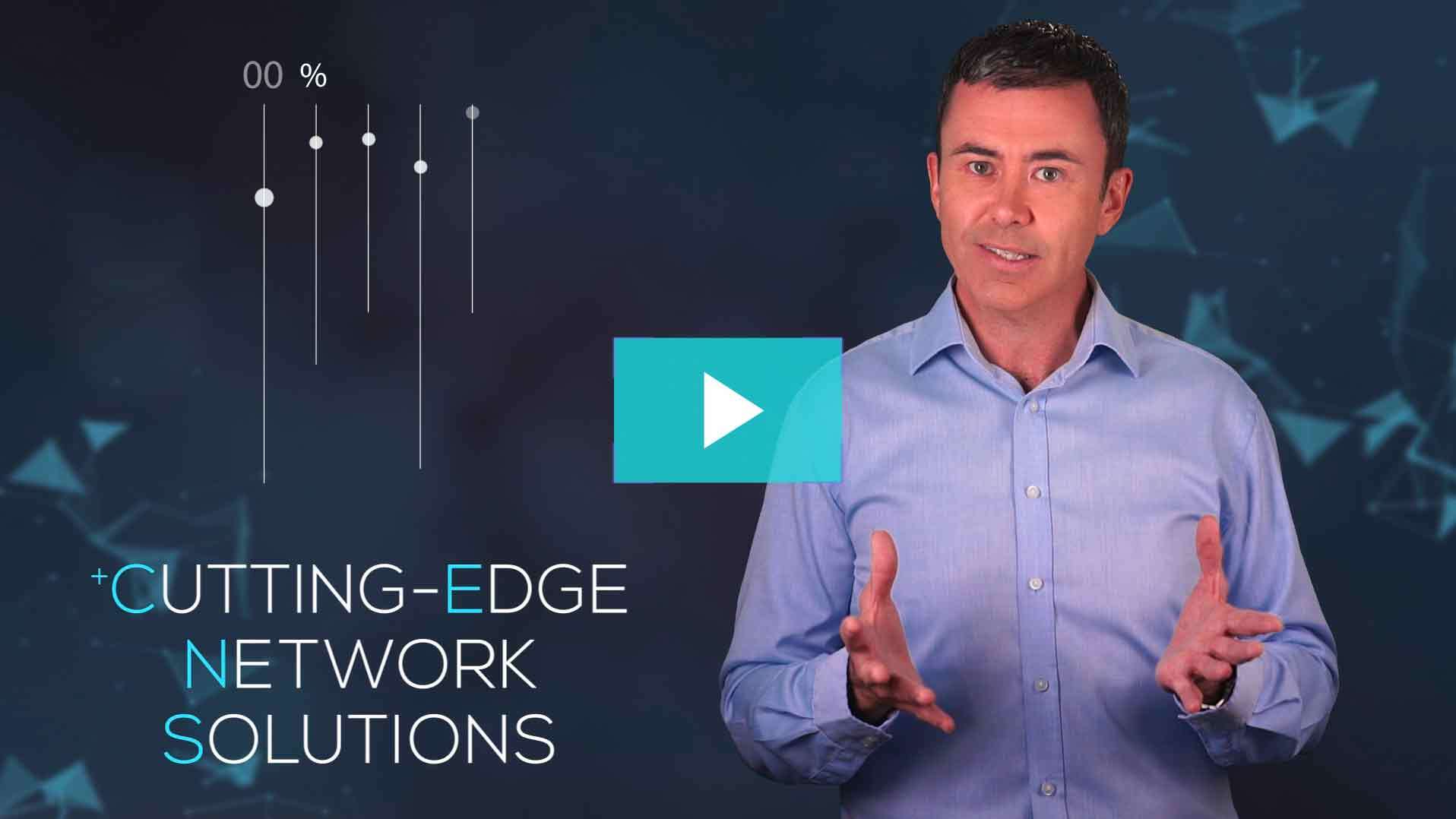 Finished Dream Engine corporate video with presenter and animated text and data graphics