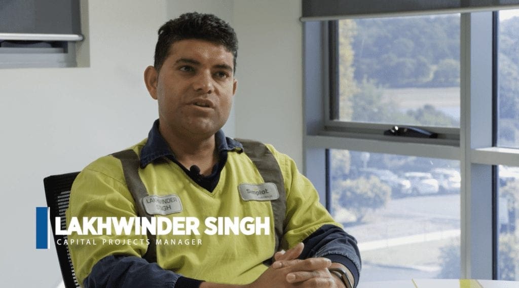 Lakhwinder Singh, identified on screen as Capital Projects Manager, speaking in an interview.