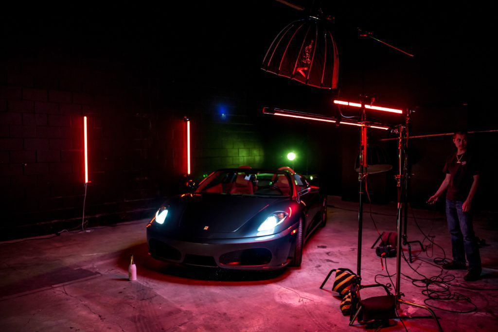 Car in film studio