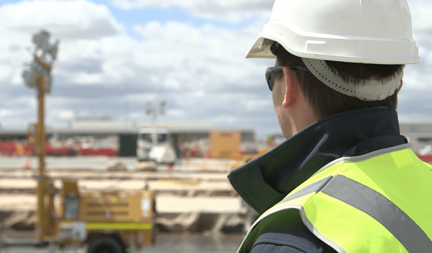 man wearing safety hat