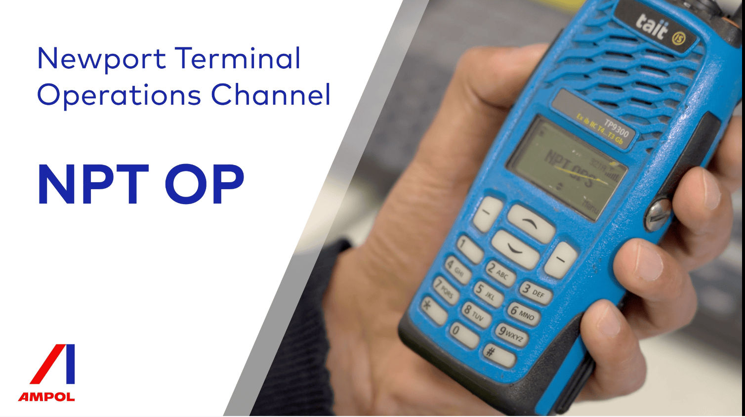 Ampol induction graphic showing the Newport Terminal Operations Channel NPT OP