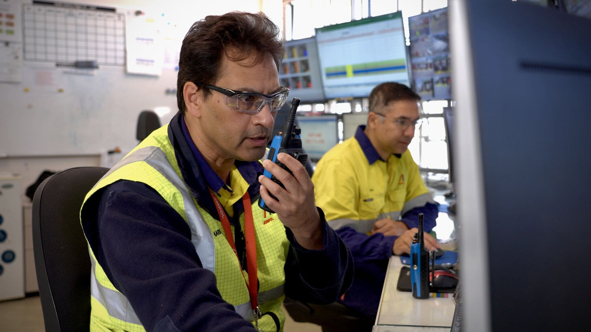 Worker at Ampol Newport Terminal during safety induction video production