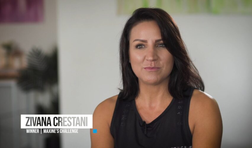 female bodybuilder interviewed on camera