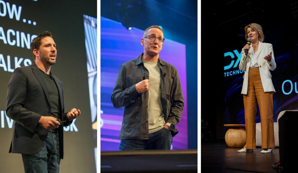 people speaking on stage