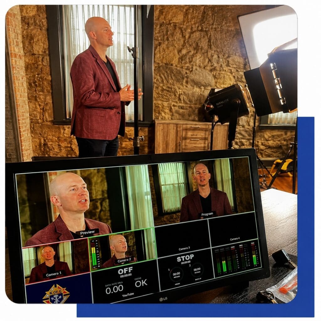 Behind the scenes of a multi-camera corporate live stream production