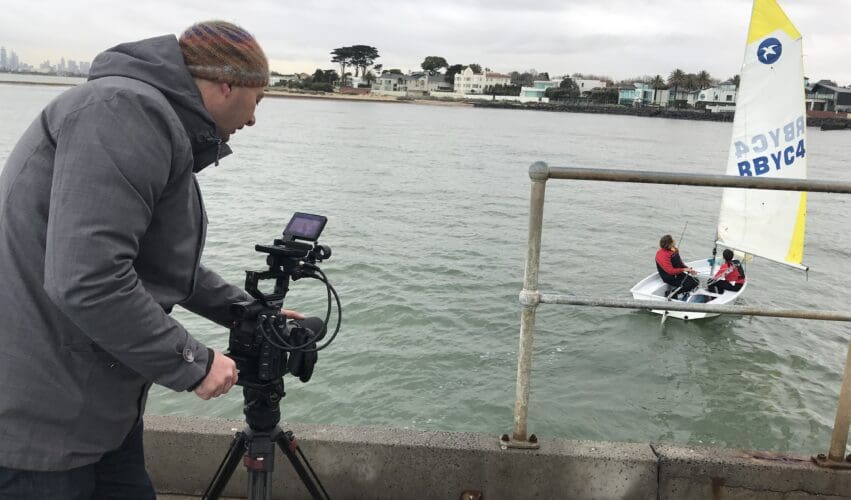 Dream Engine filming Brighton Grammar students sailing for the Beyond Tomorrow fundraising video
