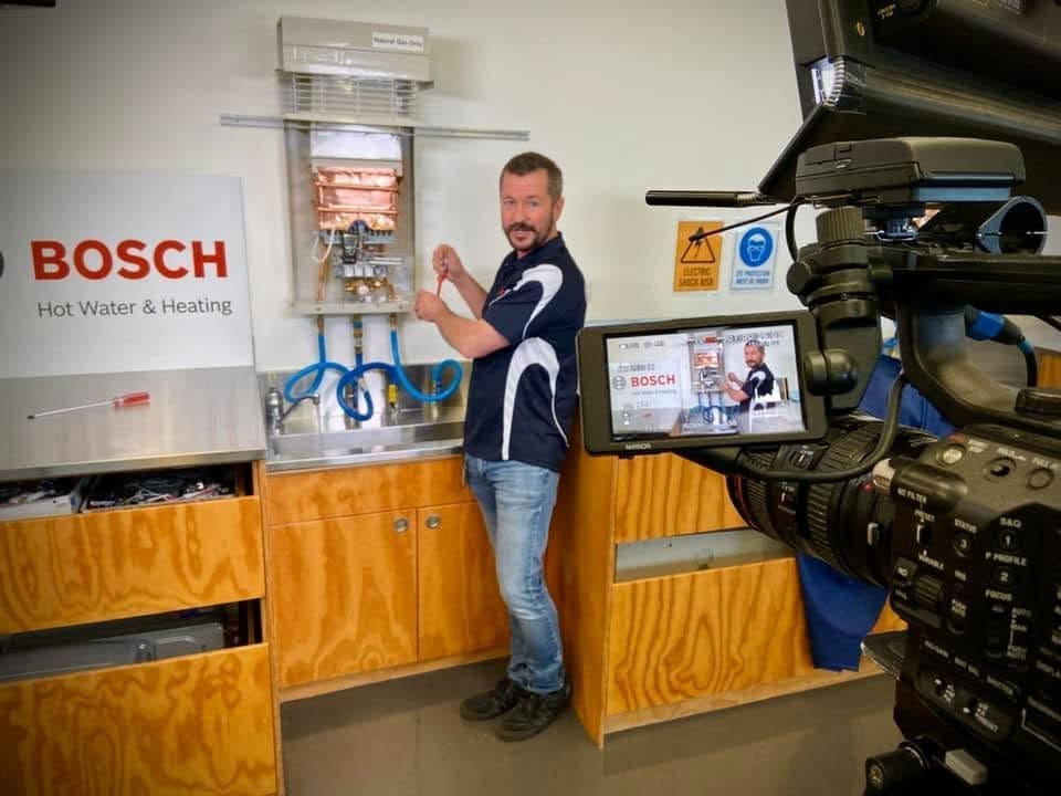 Dream Engine filming a Bosch Hot Water commissioning demonstration