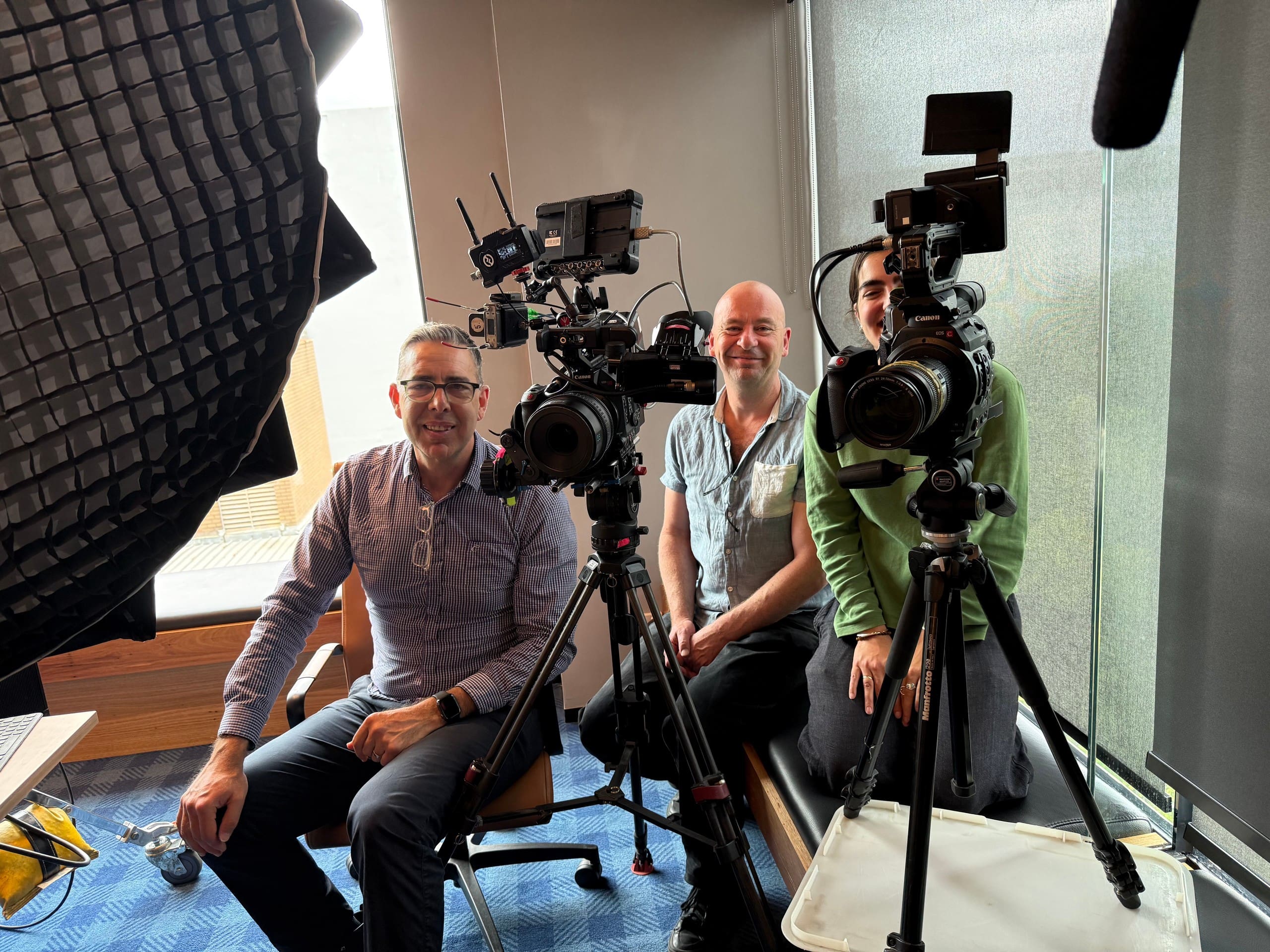Dream Engine film crew with two cameras during the Mosaic Private content shoot
