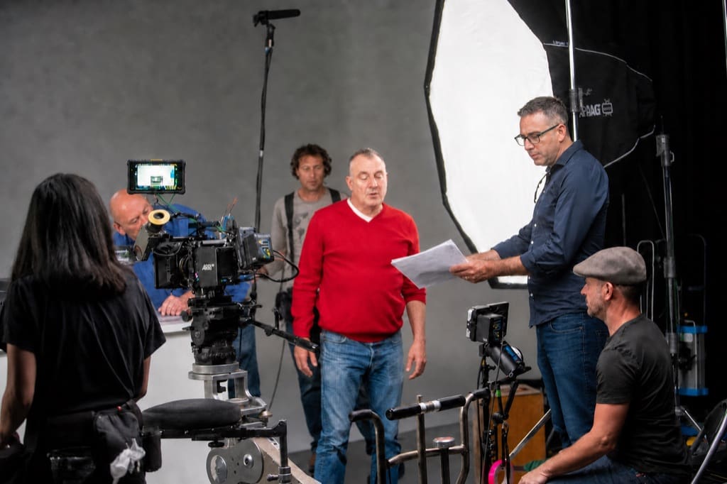 Dream Engine crew working on a studio production
