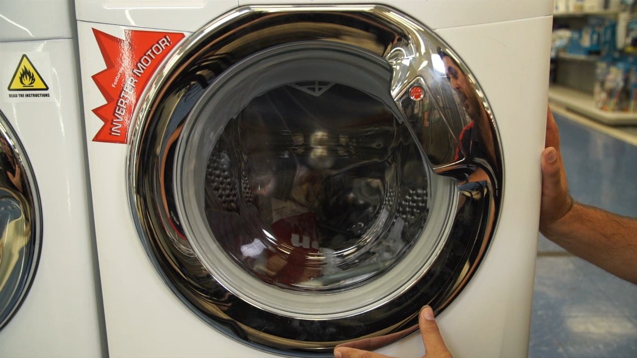Hoover washing machine featured in The Good Guys staff training video